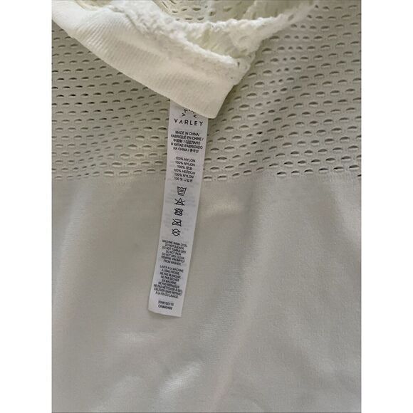 Varley Shirt Womens L/XL Butter Paden Mesh Laser Cut Cropped Short Sleeve Tee - Picture 6 of 6
